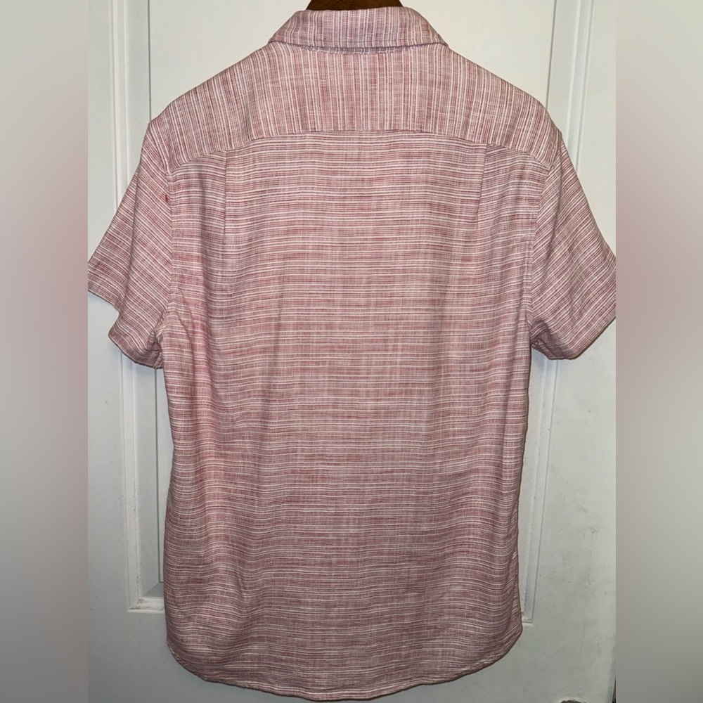 J. Crew NWT Short-Sleeve Slub Dobby Shirt in Distressed Pink Micro-Stripe - Picture 4 of 8